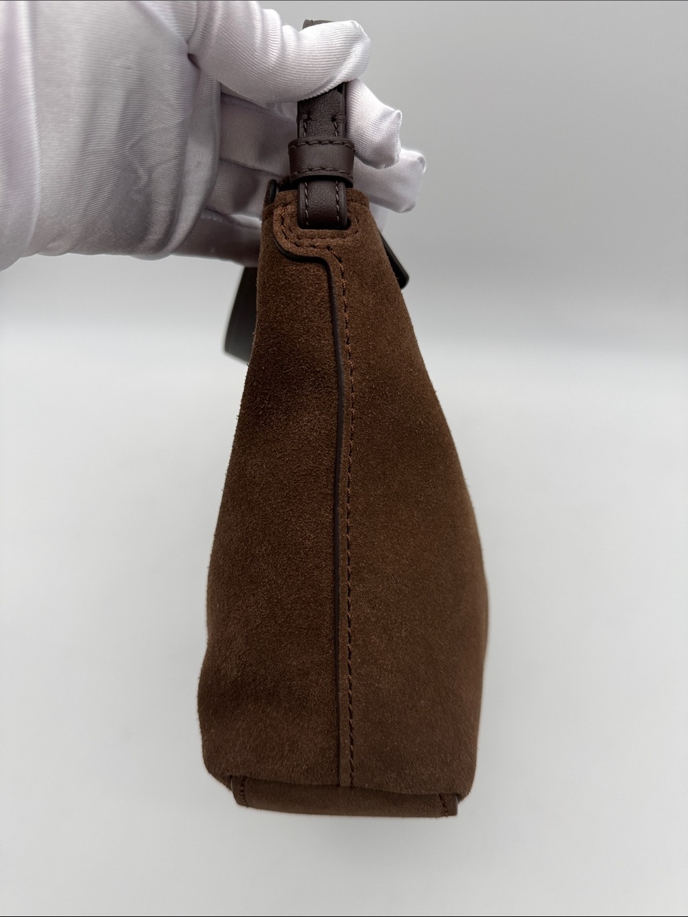 Kate Spade Loop Suede Large Shoulder Bag Hot Fudge Brown - Picture 4 of 16